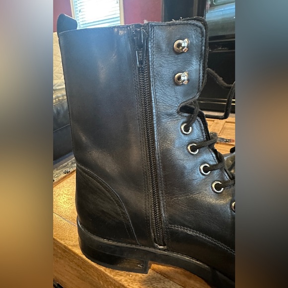 Marc Fisher Black Leather Moto Boots - Picture 6 of 11